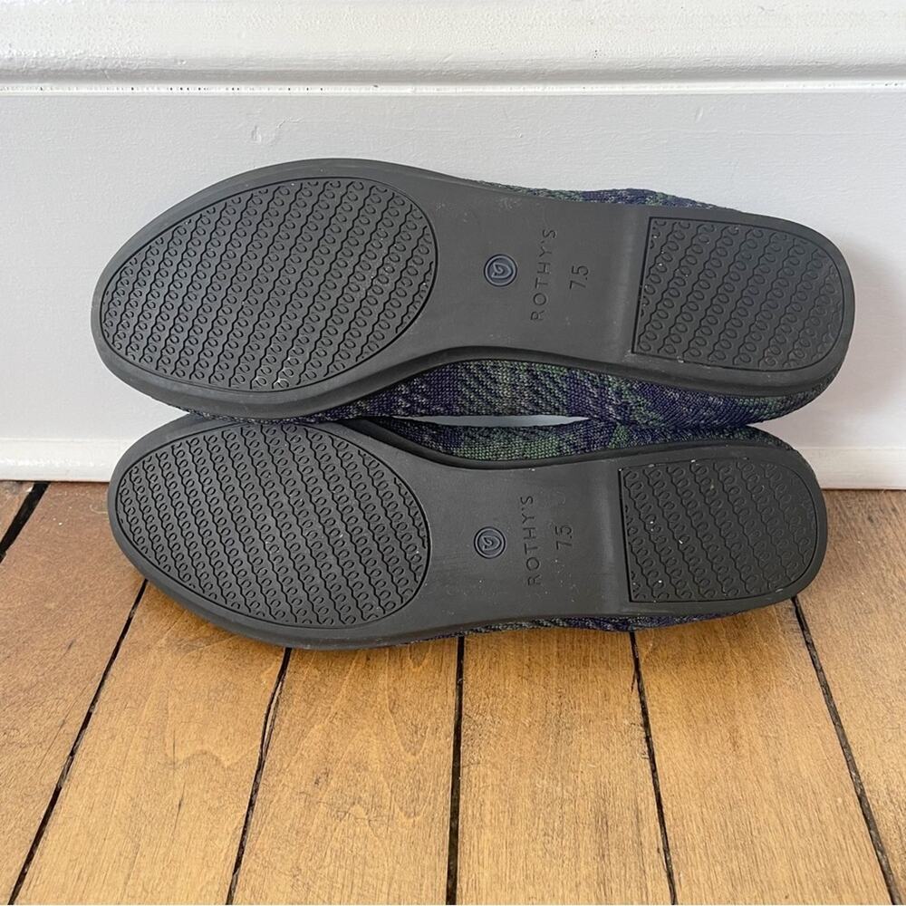 Rothy’s Rare Limited Edition Forest Tartan Plaid Loafers 7.5 Blue and Green - Picture 9 of 9